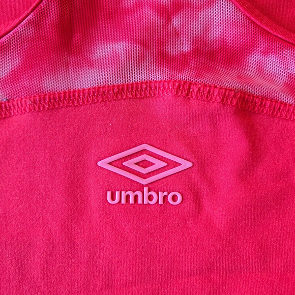 Umbro Girls Tank Top Small Pink Mesh Scoop Neck Racerback Activewear Running - Picture 4 of 8